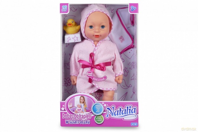 Lalka Natalia Bobas do kąpieli w szlafroku