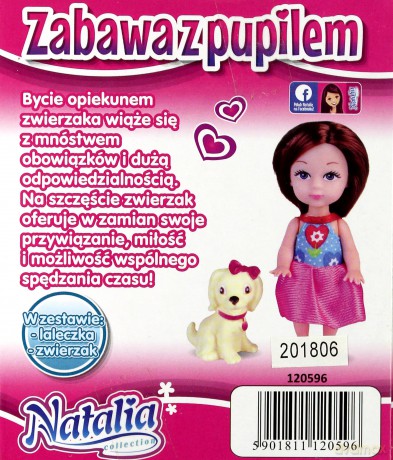Lalka Natalia Dziewczynka z pieskiem