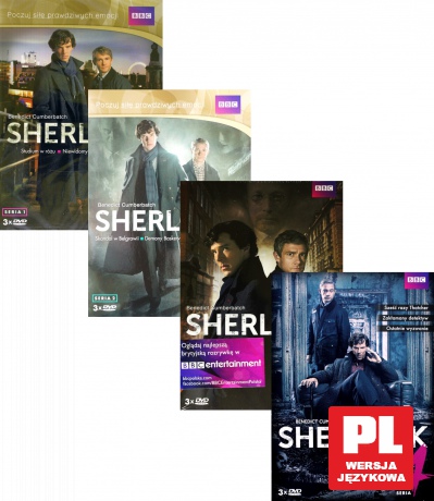 Sherlock Sezon 1-4 (BBC) Pakiet [12DVD]