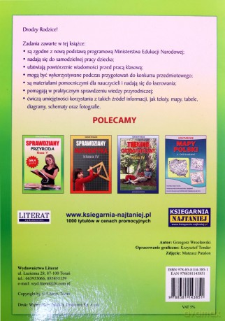 Sprawdziany. Przyroda. Klasa 4 - Grzegorz Wrocławski [KSIĄŻKA]