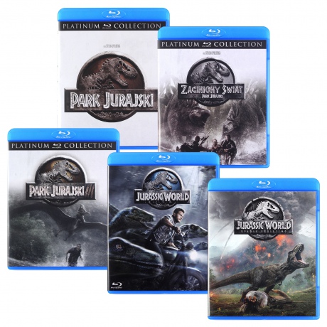 Park Jurajski / Park Jurajski 2. Zaginiony świat / Park Jurajski 3 / Jurassic World / Jurassic World: Upadłe Królestwo Pakiet [5xBlu-Ray]