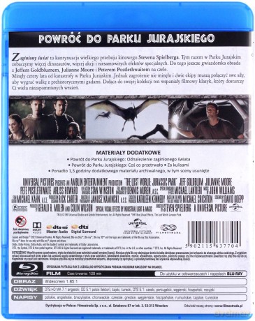 Park Jurajski / Park Jurajski 2. Zaginiony świat / Park Jurajski 3 / Jurassic World / Jurassic World: Upadłe Królestwo Pakiet [5xBlu-Ray]
