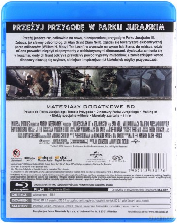 Park Jurajski / Park Jurajski 2. Zaginiony świat / Park Jurajski 3 / Jurassic World / Jurassic World: Upadłe Królestwo Pakiet [5xBlu-Ray]