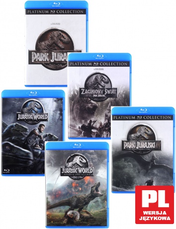 Park Jurajski / Park Jurajski 2. Zaginiony świat / Park Jurajski 3 / Jurassic World / Jurassic World: Upadłe Królestwo Pakiet [5xBlu-Ray]