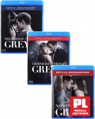 Pięćdziesiąt twarzy Greya / Ciemniejsza strona Greya / Nowe Oblicze Greya Pakiet [3xBlu-Ray]