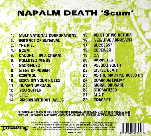 Napalm Death: Scum (digipack) [CD]