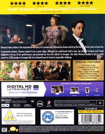 Florence Foster Jenkins (Boska Florence) [Blu-Ray]