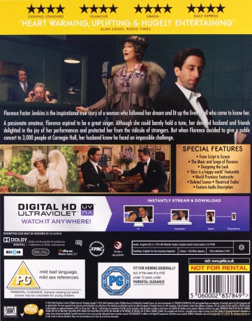 Florence Foster Jenkins (Boska Florence) [Blu-Ray]