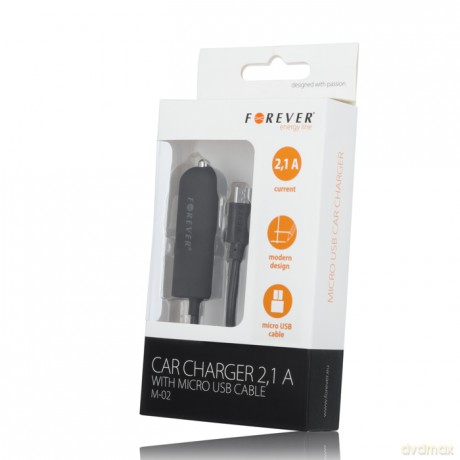 Ładowarka samochodowa Forever Micro USB 2,1A M-02 czarna