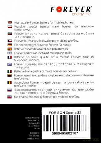 Bateria Forever do SONY Z1 3000 mAh Li-Ion HQ