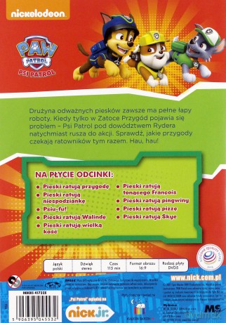 Psi Patrol: Pieski ratują króliki / Superpsa / Skarb Wilbura / Fajerwerki / Kosmitę / Psiu-Fu / Nowy Piesek Pakiet [7DVD]