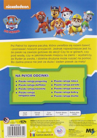 Psi Patrol: Pieski ratują króliki / Superpsa / Skarb Wilbura / Fajerwerki / Kosmitę / Psiu-Fu / Nowy Piesek Pakiet [7DVD]