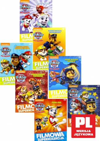 Psi Patrol: Pieski ratują króliki / Superpsa / Skarb Wilbura / Fajerwerki / Kosmitę / Psiu-Fu / Nowy Piesek Pakiet [7DVD]