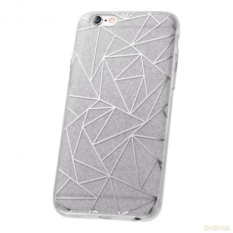 Nakładka Fashion Glitter Geometric do LG K10 2017 srebrna