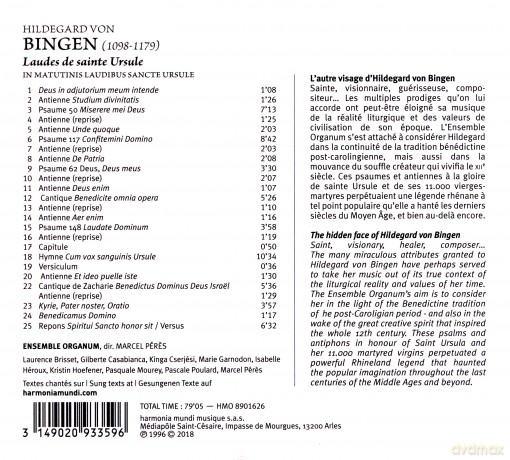 Bingen Ensemble Organum: Laudes De Sainte Ursule (digipack) [CD]