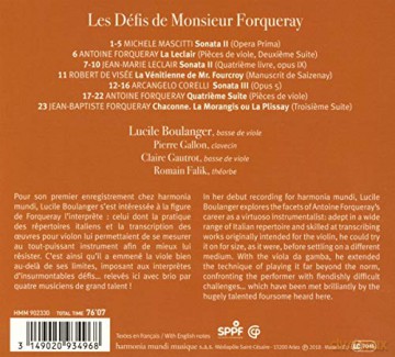 Lucile Boulanger: Les Defis De Monsieur Forqueray (digipack) [CD]