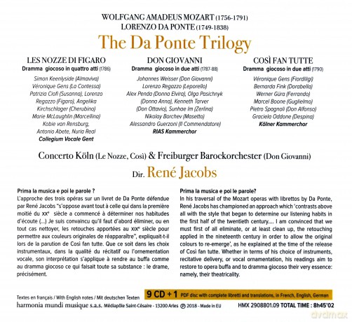 Mozart: Operas The Da Ponte Trilogy Jacobs [10CD]