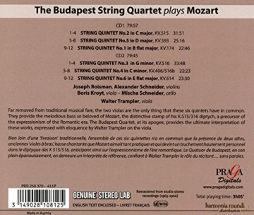 Mozart: String Quartets Nos 1-6 Budapest String Quartet Trampler [CD]