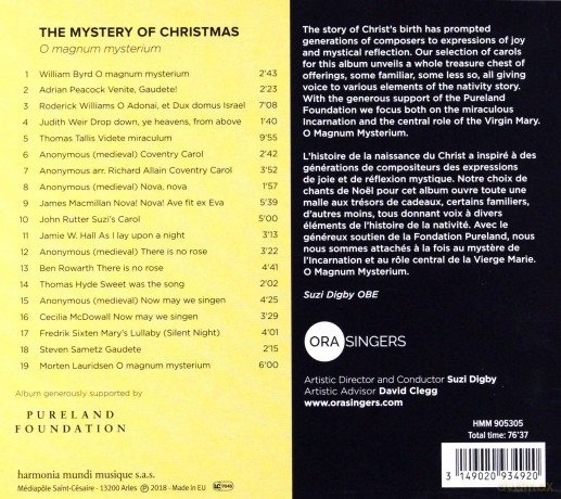 ORA Singers Suzi Digby: The Mystery Of Christmas [CD]