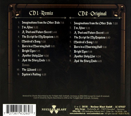 Blind Guardian: Imaginations From The Other Side Remixed Remastered (digipack) [2CD]