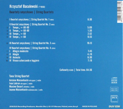 Tana String Quartet: Baculewski. Kwartety Smyczkowe [CD]