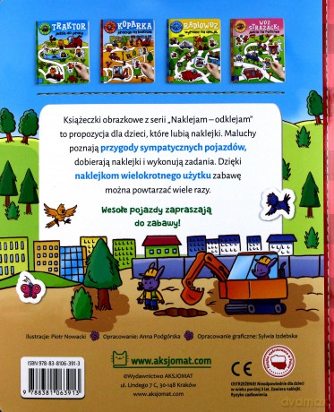 Koparka Pracuje na Budowie Naklejam Odklejam [KSIĄŻKA]