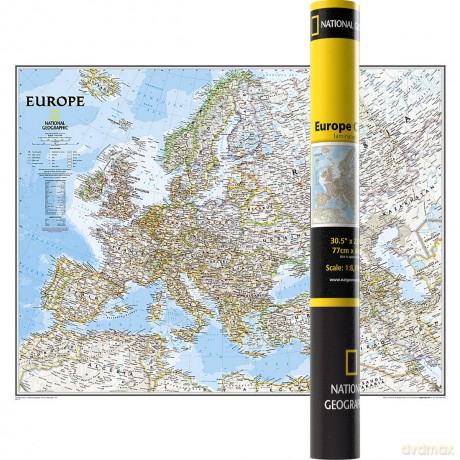 Mapa Ścienna Polityczna Europa 1:8 399 000