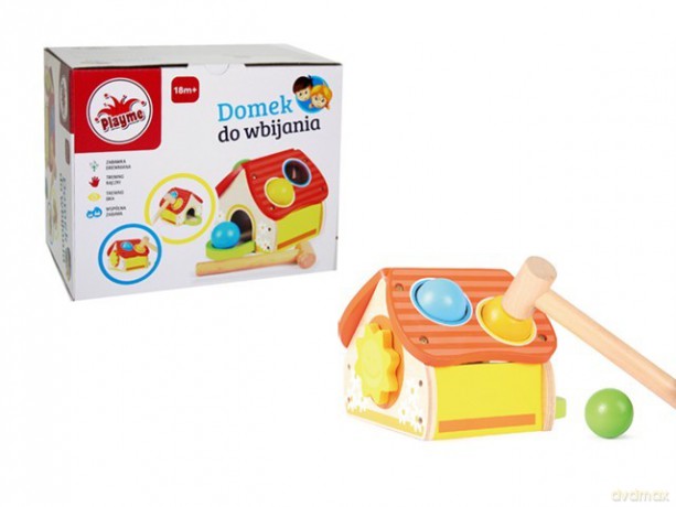 Domek z młotkiem do wbijania kulek