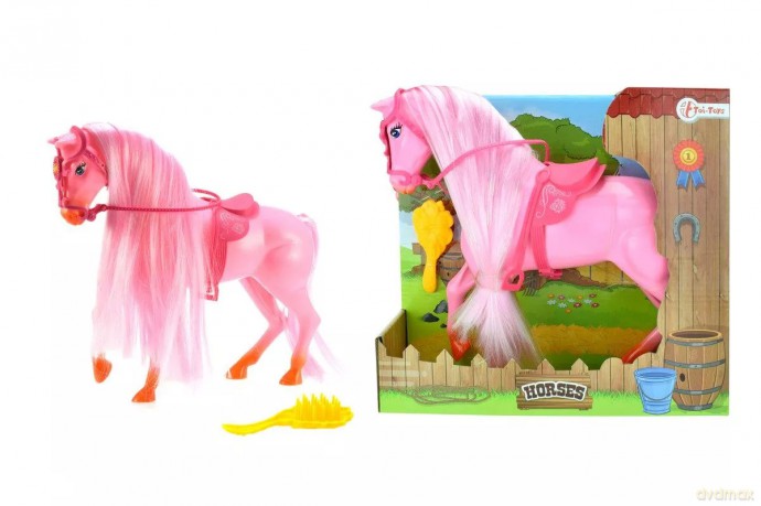 TOITOYS Duży koń w kolorze różowym [FIGURKA]