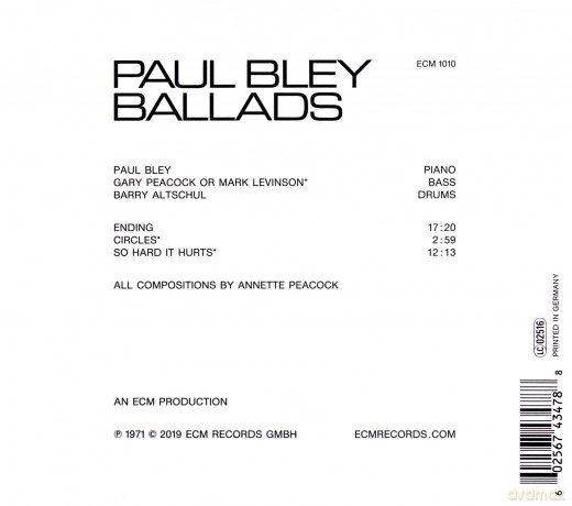 Paul Bley: Touchstones: Ballads [CD]