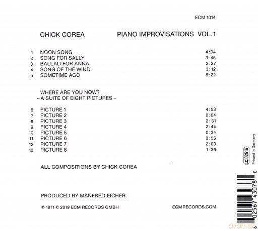 Chick Corea: Touchstones: Piano Improvisations vol. 1 [CD]
