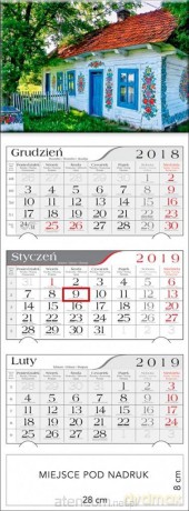 Kalendarz 2019 Trójdzielny Zalipie [KALENDARZ]