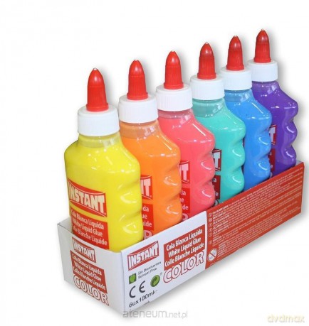 Klej w płynie kolorowy 180ml (6 szt)