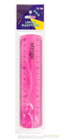 Linijka elastyczna 15 cm różowa