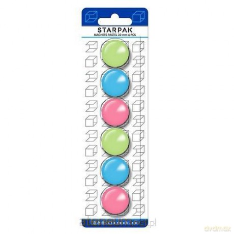 Magnes mix pastelowe 30 mm 6el
