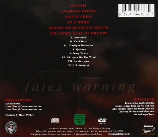 Fates Warning: No Exit [CD]+[DVD]