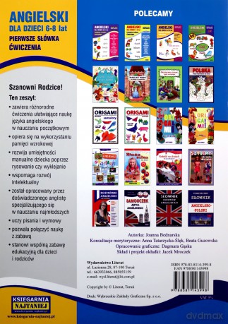 Angielski dla dzieci 6-8 lat Pierwsze Słówka Ćwieczenia Nr 7 [KSIĄŻKA]