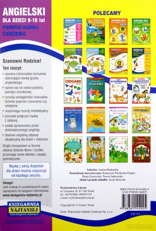 Angielski dla dzieci 8-10 lat Pierwsze Słówka Cwiczenia Nr 18 [KSIĄŻKA]