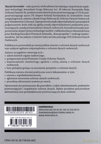 Ochrona danych osobowych. Przewodnik po ustawie i RODO ze wzorami - Gawroński Maciej [KSIĄŻKA]