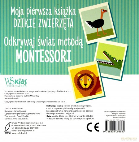 Dzikie zwierzęta Montessori. Moja pierwsza książka - Chiara Piroddi [KSIĄŻKA]