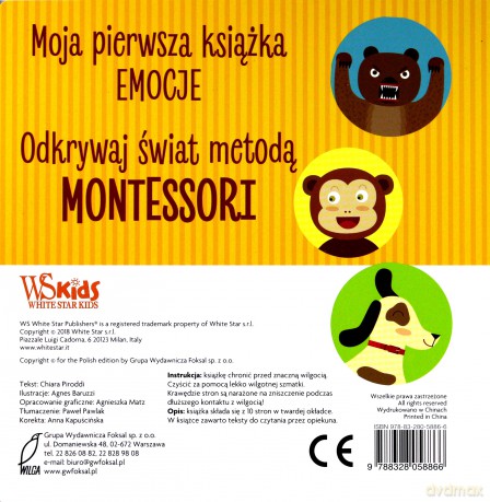Emocje. Montessori. Moja pierwsza książka - Chiara Piroddi [KSIĄŻKA]
