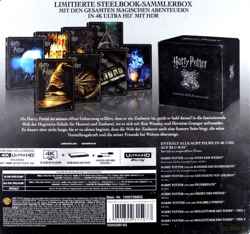 Harry Potter Complete Collection (steelbook) [8xBlu-Ray 4K]+[8xBlu-Ray]