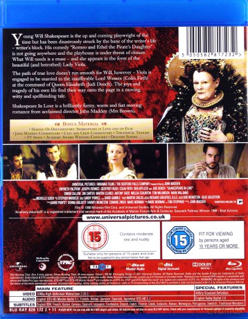 Shakespeare In Love (Zakochany Szekspir) [Blu-Ray]