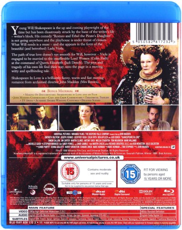Shakespeare In Love (Zakochany Szekspir) [Blu-Ray]
