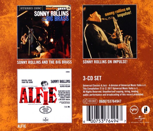 Sonny Rollins: 3 Essential Albums (And The Big Brass, On Impulse, Alfie) [3CD]