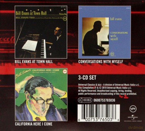 Bill Evans: 3 Essential Albums (At Town Hall, Conversation With Myself, California Here I Come) [3CD]