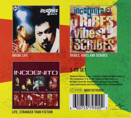 Incognito: 3 Essential Albums (Inside Life, Trives Vibes And Scribes, Stranger Than Fiction) [3CD]