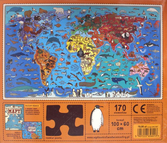 Zwierzęta na mapie - Aleksandra Mizielińska, Daniel Mizieliński [PUZZLE]