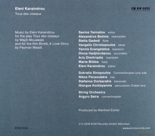 Eleni Karaindrou: Tous Des Oiseaux [CD]
