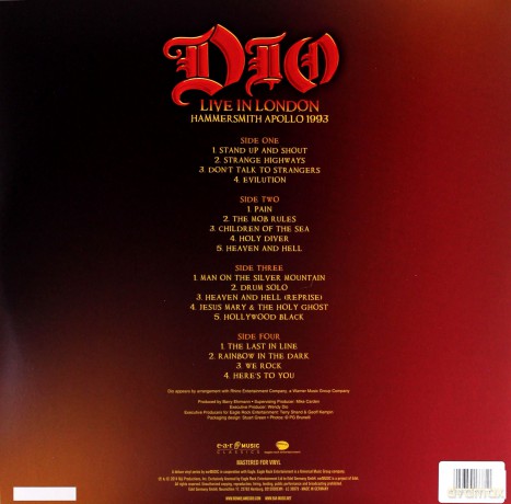 Dio: Live in London - Hammersmith Apollo 1993 [2xWinyl]